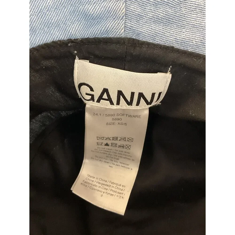 Ganni 'Fisherman' Blue Polyester Bucket Hat Size XS - Picture 4 of 5